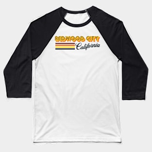 Redwood City California Retro-Style Baseball T-Shirt